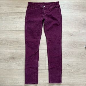 Levi's Magenta Purple Corduroy Low Skinny Jeans Size 10